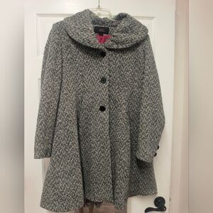 MAC Mackintosh Black & White Herringbone Coat